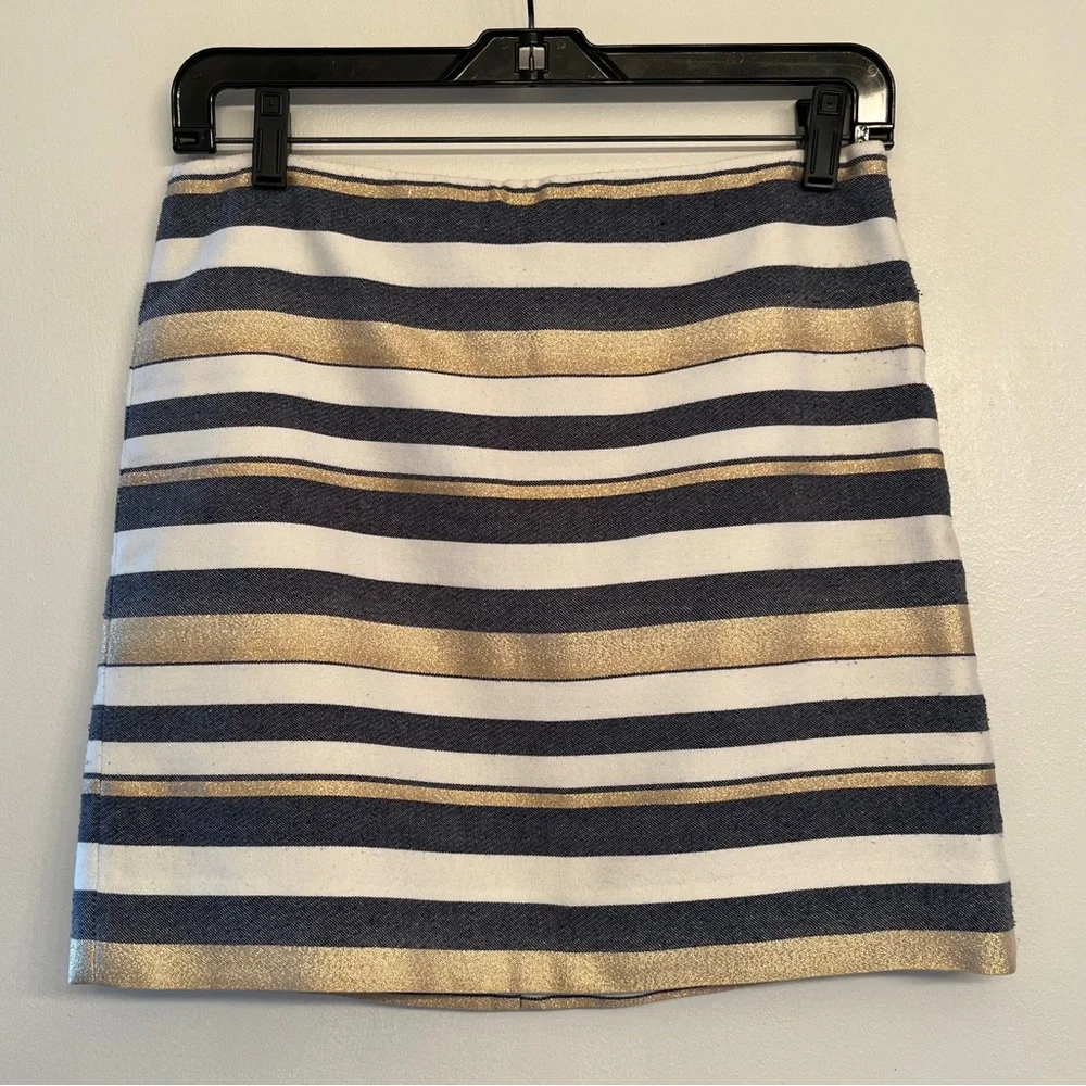 J. Crew Metallic Stripe Mini Skirt size 00